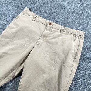 IZOD Pants Mens 38x32 Classic Straight Flat Front Khaki‎ Casual Preppy #AB416